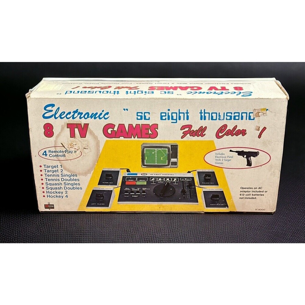 70's Electronic SC Eight Thousand 8000 TV Games Video Games Systems Pistol Box